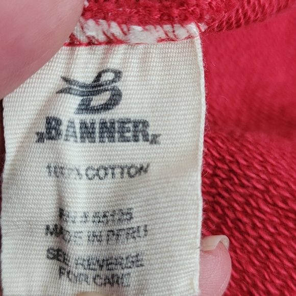 Banner 47 Texas Rangers Red Baseball Full Zip Sweater Size Large - Picture 7 of 7